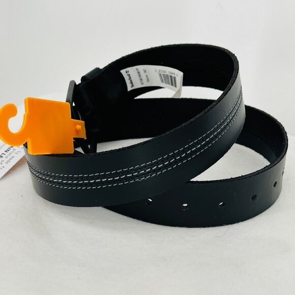 NWT Timberland Men's Black Full Grain Leather Belt Size 32 MSRP $55.00 - Picture 1 of 8